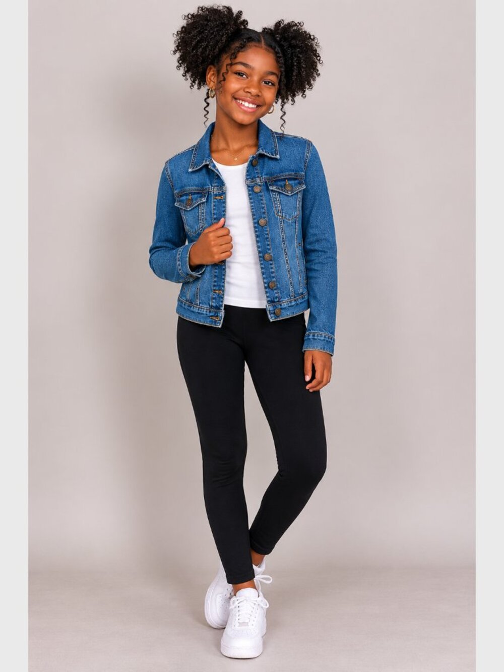 🎬✨ Old Navy Girls Stretch Denim Jacket XL (14) Blue Jean Jacket Classic